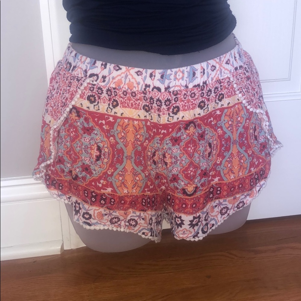Aqua Multicolor Flowy Shorts